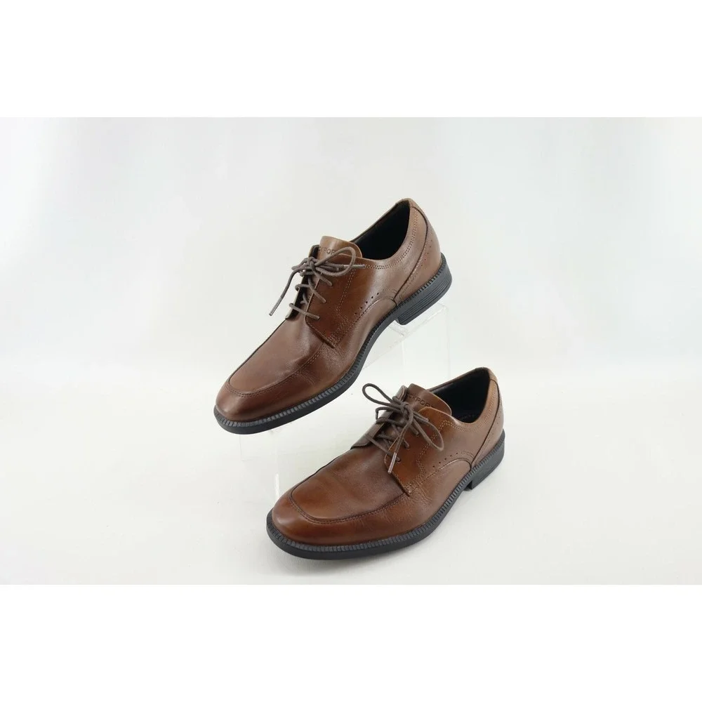 ROCKPORT DRESSPORT MEN'S 8 W US BROWN‎ DP MODERN APRON TOE VIBRAM SOLE V80651